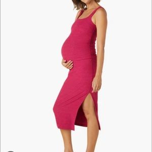 NWT Beyond Yoga Spacedye Icon Maternity Dress in Sangria, size Large